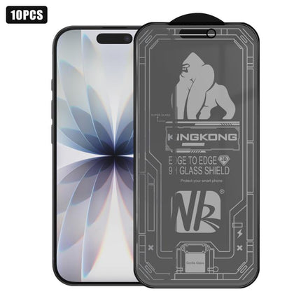 10pcs 3D Large Arc Edge Electroplated Explosion-Proof Scratch-Resistant Full-Screen Frosted Privacy Tempered Glass Film, For iPhone 17 Pro Max, For iPhone 17 Pro, For iPhone 17, For iPhone Air, For iPhone 16 Pro Max, For iPhone 16 Pro, For iPhone 16   ...