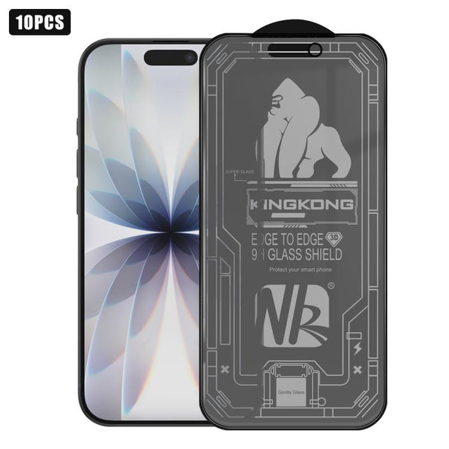 10pcs 3D Large Arc Edge Electroplated Explosion-Proof Scratch-Resistant Full-Screen Frosted Privacy Tempered Glass Film, For iPhone 17 Pro Max, For iPhone 17 Pro, For iPhone 17, For iPhone Air, For iPhone 16 Pro Max, For iPhone 16 Pro, For iPhone 16   ...