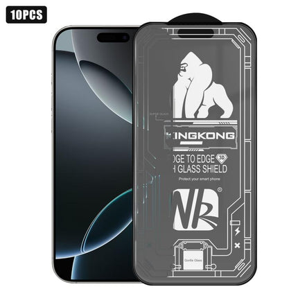 10pcs 3D Large Arc Edge Electroplated Explosion-Proof Scratch-Resistant Full-Screen Frosted HD Tempered Glass Film, For iPhone 17 Pro Max, For iPhone 17 Pro, For iPhone 17, For iPhone Air, For iPhone 16 Pro Max, For iPhone 16 Pro, For iPhone 16        ...