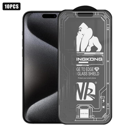 10pcs 3D Large Arc Edge Electroplated Explosion-Proof Scratch-Resistant Full-Screen Frosted HD Tempered Glass Film, For iPhone 17 Pro Max, For iPhone 17 Pro, For iPhone 17, For iPhone Air, For iPhone 16 Pro Max, For iPhone 16 Pro, For iPhone 16        ...