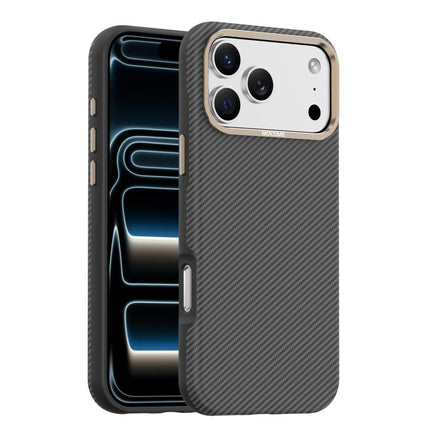 Mocome Kevlar Carbon Fiber Texture Magnetic Shockproof Phone Case, For iPhone 17 Pro Max