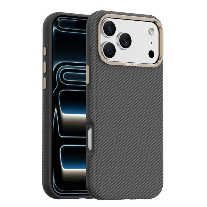 Mocome Kevlar Carbon Fiber Texture Magnetic Shockproof Phone Case, For iPhone 17 Pro Max