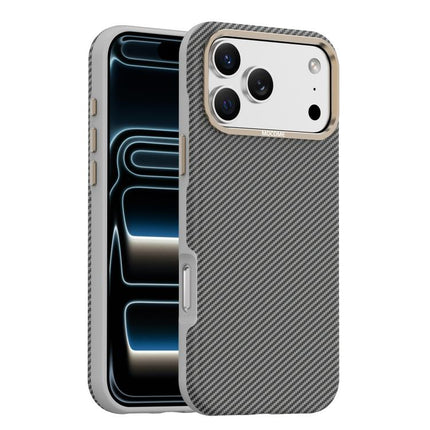 Mocome Kevlar Carbon Fiber Texture Magnetic Shockproof Phone Case, For iPhone 17 Pro Max