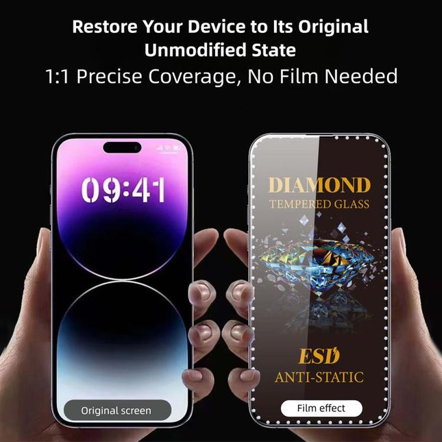 10pcs Full-Screen Diamond-Studded Silkscreen High-Definition Anti-Static Tempered Glass Film, For iPhone 11 Pro