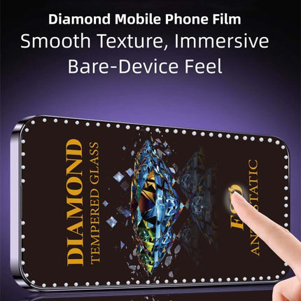 10pcs Full-Screen Diamond-Studded Silkscreen High-Definition Anti-Static Tempered Glass Film, For iPhone 11 Pro