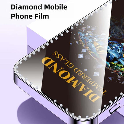10pcs Full-Screen Diamond-Studded Silkscreen High-Definition Anti-Static Tempered Glass Film, For iPhone 11 Pro