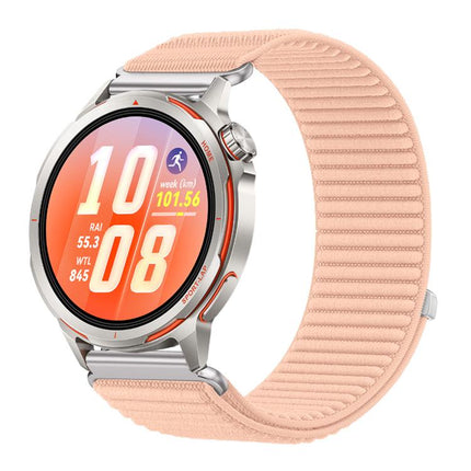 Woven Nylon Hook And Loop Fastener Metal Interface Watch Band, For Huawei Watch GT Runner 2