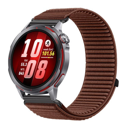 Woven Nylon Hook And Loop Fastener Metal Interface Watch Band, For Huawei Watch GT Runner 2