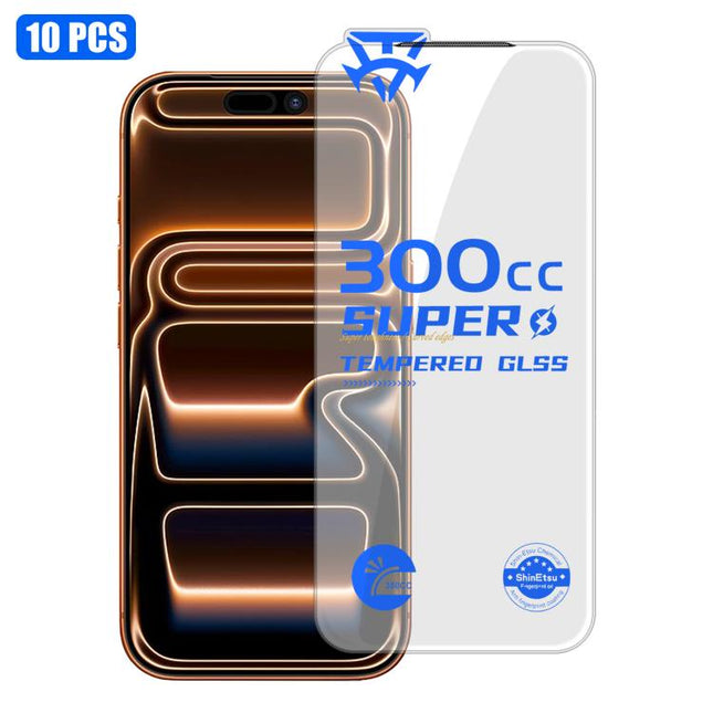 10pcs 300CC Large Arc Antistatic Corning Gorilla HD Tempered Glass Film, For iPhone 17 Pro Max, For iPhone 17 Pro, For iPhone 17, For iPhone Air, For iPhone 16 Pro Max, For iPhone 16 Pro, For iPhone 16 Plus, For iPhone 16, For iPhone 15 Pro Max        ...