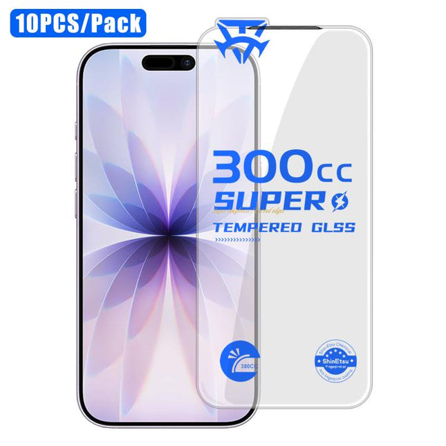 10pcs 300CC Large Arc Antistatic Corning Gorilla HD Tempered Glass Film, For iPhone 17 Pro Max, For iPhone 17 Pro, For iPhone 17, For iPhone Air, For iPhone 16 Pro Max, For iPhone 16 Pro, For iPhone 16 Plus, For iPhone 16, For iPhone 15 Pro Max        ...