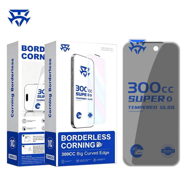 10pcs 300CC Large Arc Antistatic Corning Gorilla Privacy Tempered Glass Film, For iPhone 12 Pro