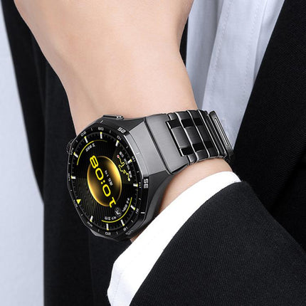 Seamless Press Button AP Style Magnetic Stainless Steel Watch Band, For Huawei Watch GT6 Pro