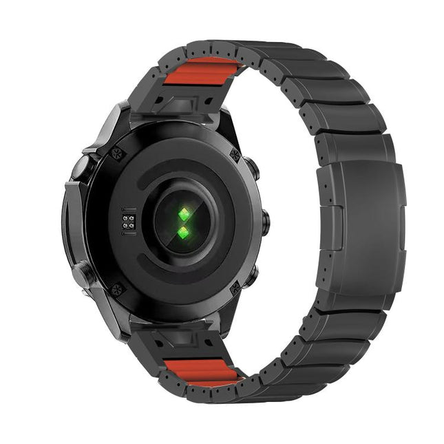Turtle Buckle One Bead Silicone Titanium Alloy Watch Band, For Garmin 26mm, For Garmin 22mm