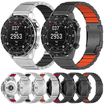Turtle Buckle One Bead Silicone Titanium Alloy Watch Band, For Garmin 26mm, For Garmin 22mm