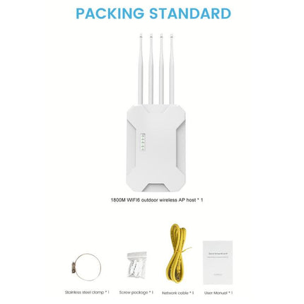 HW1800S WiFi 6 Outdoor Wireless Access Point 1800Mbps Waterproof  Dual Band Gigabit Router, US Plug, EU Plug, UK Plug, AU Plug