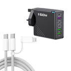 UK Plug + Cable / Black
