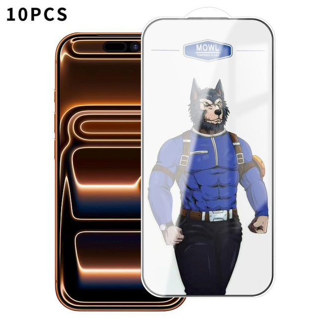 10pcs MOWL Explosion-Proof Anti-Fingerprint HD Tempered Glass Film, For iPhone 17 Pro Max, For iPhone 17 Pro, For iPhone 17, For iPhone Air, For iPhone 16 Pro Max, For iPhone 16 Pro, For iPhone 16 Plus, For iPhone 16, For iPhone 15 Pro Max             ...