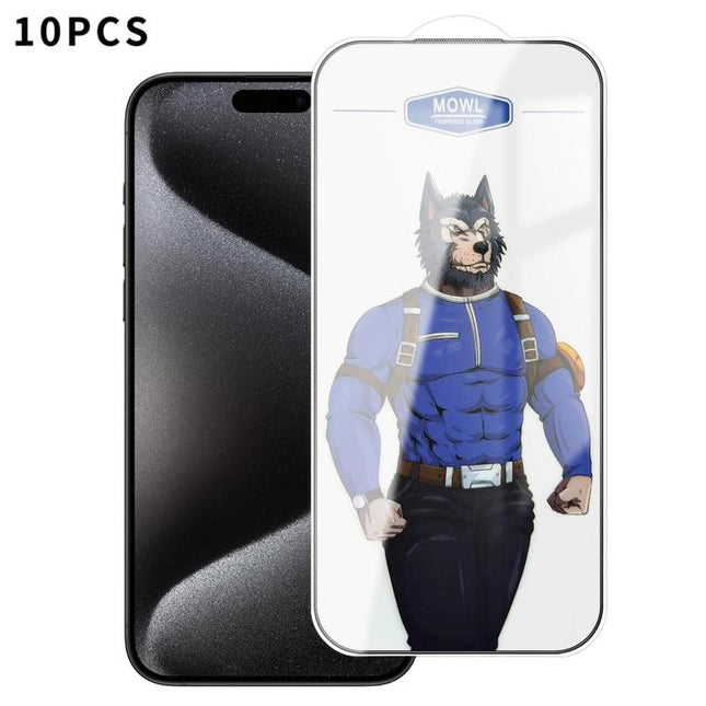 10pcs MOWL Explosion-Proof Anti-Fingerprint HD Tempered Glass Film, For iPhone 17 Pro Max, For iPhone 17 Pro, For iPhone 17, For iPhone Air, For iPhone 16 Pro Max, For iPhone 16 Pro, For iPhone 16 Plus, For iPhone 16, For iPhone 15 Pro Max             ...