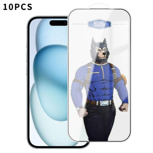 10pcs MOWL Explosion-Proof Anti-Fingerprint HD Tempered Glass Film, For iPhone 17 Pro Max, For iPhone 17 Pro, For iPhone 17, For iPhone Air, For iPhone 16 Pro Max, For iPhone 16 Pro, For iPhone 16 Plus, For iPhone 16, For iPhone 15 Pro Max             ...