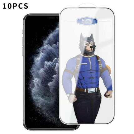 10pcs MOWL Explosion-Proof Anti-Fingerprint HD Tempered Glass Film, For iPhone 11 Pro