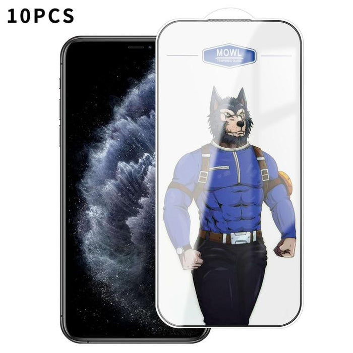 10pcs MOWL Explosion-Proof Anti-Fingerprint HD Tempered Glass Film, For iPhone 11 Pro