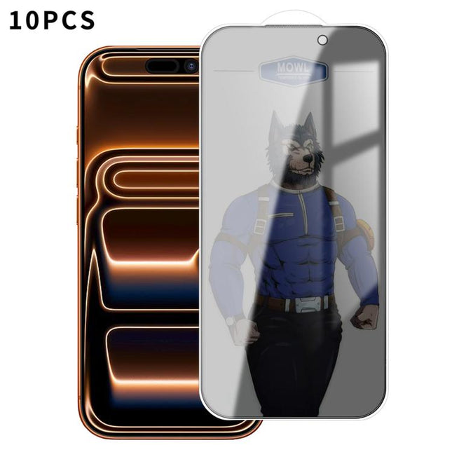 10pcs MOWL Explosion-Proof Anti-Fingerprint Privacy Tempered Glass Film, For iPhone 17 Pro Max, For iPhone 17 Pro, For iPhone 17, For iPhone Air, For iPhone 16 Pro Max, For iPhone 16 Pro, For iPhone 16 Plus, For iPhone 16, For iPhone 15 Pro Max        ...
