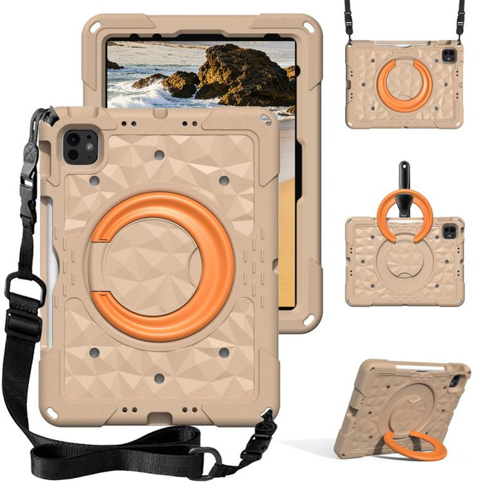 Magic Ring Rotation Holder Shockproof Tablet Case with Shoulder Straps, For iPad 2026 / 2025 / Air 11 2026 / 2025, For iPad 10.2 2022 / 2021 / 10.5