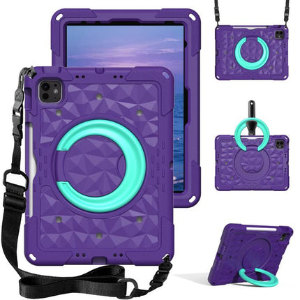Magic Ring Rotation Holder Shockproof Tablet Case with Shoulder Straps, For iPad 2026 / 2025 / Air 11 2026 / 2025, For iPad 10.2 2022 / 2021 / 10.5