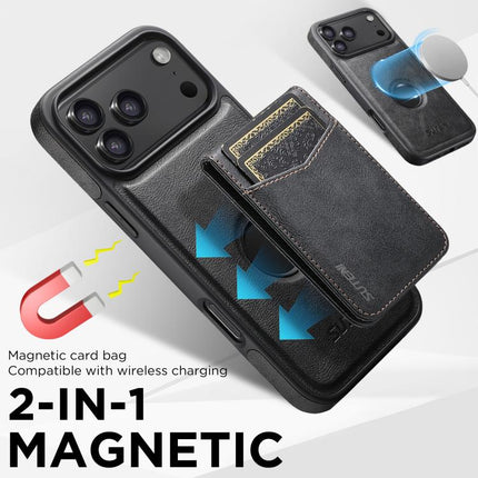 Suteni G1S5 2-in-1 Magnetic Detachable Bottle Opener Card Bag Cow Leather Back Phone Case, For iPhone 15 Pro Max, For iPhone 15 Pro, For iPhone 15 Plus, For iPhone 15, For iPhone 14 Plus, For iPhone 14, For iPhone 14 Pro, For iPhone 14 Pro Max