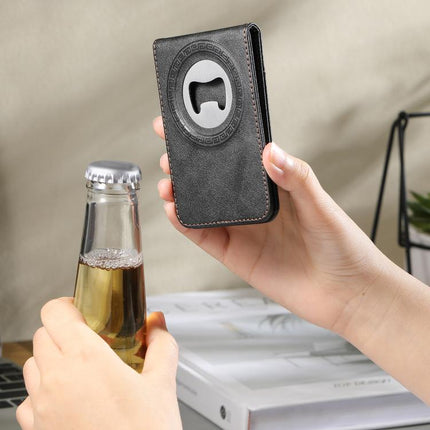 Suteni G1S5 2-in-1 Magnetic Detachable Bottle Opener Card Bag Cow Leather Back Phone Case, For iPhone 13 Pro Max, For iPhone 13 Pro, For iPhone 13, For iPhone 12 / 12 Pro, For iPhone 12 Pro Max