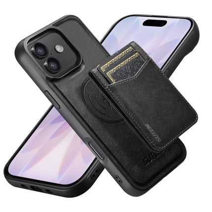 Suteni G5S5 2-in-1 Magnetic Detachable Bottle Opener Card Bag Cow Leather Back Phone Case, For iPhone 17 Pro Max, For iPhone 17 Pro, For iPhone 17, For iPhone Air, For iPhone 16 Pro Max, For iPhone 16 Pro, For iPhone 16 Plus, For iPhone 16