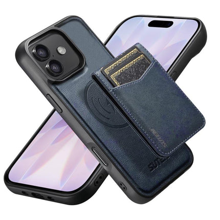 Suteni G5S5 2-in-1 Magnetic Detachable Bottle Opener Card Bag Cow Leather Back Phone Case, For iPhone 17 Pro Max, For iPhone 17 Pro, For iPhone 17, For iPhone Air, For iPhone 16 Pro Max, For iPhone 16 Pro, For iPhone 16 Plus, For iPhone 16