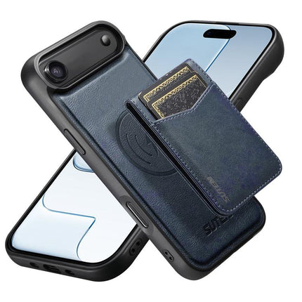 Suteni G5S5 2-in-1 Magnetic Detachable Bottle Opener Card Bag Cow Leather Back Phone Case, For iPhone 17 Pro Max, For iPhone 17 Pro, For iPhone 17, For iPhone Air, For iPhone 16 Pro Max, For iPhone 16 Pro, For iPhone 16 Plus, For iPhone 16