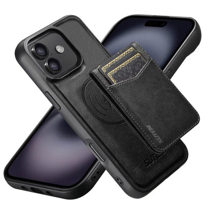 Suteni G5S5 2-in-1 Magnetic Detachable Bottle Opener Card Bag Cow Leather Back Phone Case, For iPhone 17 Pro Max, For iPhone 17 Pro, For iPhone 17, For iPhone Air, For iPhone 16 Pro Max, For iPhone 16 Pro, For iPhone 16 Plus, For iPhone 16