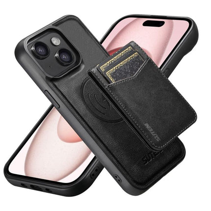 Suteni G5S5 2-in-1 Magnetic Detachable Bottle Opener Card Bag Cow Leather Back Phone Case, For iPhone 15 Pro Max, For iPhone 15 Pro, For iPhone 15 Plus, For iPhone 15, For iPhone 14 Plus, For iPhone 14, For iPhone 14 Pro, For iPhone 14 Pro Max