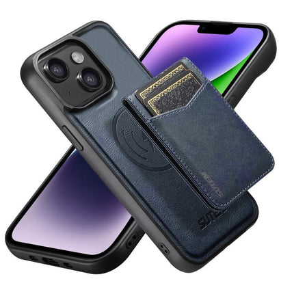 Suteni G5S5 2-in-1 Magnetic Detachable Bottle Opener Card Bag Cow Leather Back Phone Case, For iPhone 15 Pro Max, For iPhone 15 Pro, For iPhone 15 Plus, For iPhone 15, For iPhone 14 Plus, For iPhone 14, For iPhone 14 Pro, For iPhone 14 Pro Max