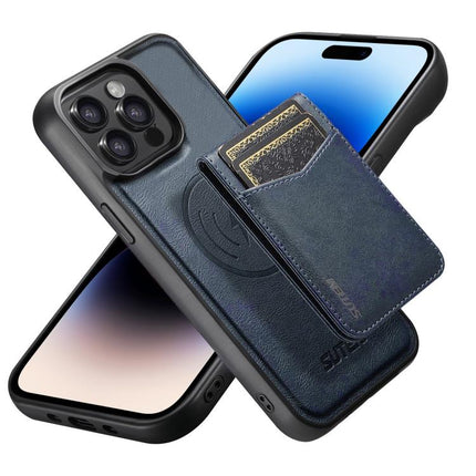 Suteni G5S5 2-in-1 Magnetic Detachable Bottle Opener Card Bag Cow Leather Back Phone Case, For iPhone 15 Pro Max, For iPhone 15 Pro, For iPhone 15 Plus, For iPhone 15, For iPhone 14 Plus, For iPhone 14, For iPhone 14 Pro, For iPhone 14 Pro Max