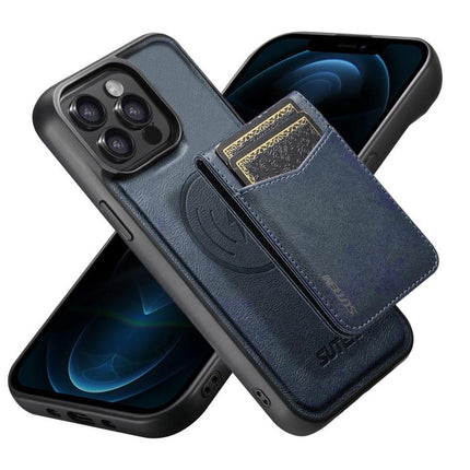 Suteni G5S5 2-in-1 Magnetic Detachable Bottle Opener Card Bag Cow Leather Back Phone Case, For iPhone 13 Pro Max, For iPhone 13 Pro, For iPhone 13, For iPhone 12 Pro Max, For iPhone 12 / 12 Pro