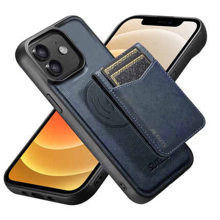 Suteni G5S5 2-in-1 Magnetic Detachable Bottle Opener Card Bag Cow Leather Back Phone Case, For iPhone 13 Pro Max, For iPhone 13 Pro, For iPhone 13, For iPhone 12 Pro Max, For iPhone 12 / 12 Pro