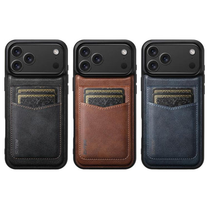 Suteni G5S5 2-in-1 Magnetic Detachable Bottle Opener Card Bag Cow Leather Back Phone Case, For iPhone 17 Pro Max, For iPhone 17 Pro, For iPhone 17, For iPhone Air, For iPhone 16 Pro Max, For iPhone 16 Pro, For iPhone 16 Plus, For iPhone 16