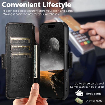 Suteni Q07S5 3-in-1 Detachable Bottle Opener Card Bag Magnetic Left-Right Spliced Vegan Leather Phone Case, For iPhone 17 Pro Max, For iPhone 17 Pro, For iPhone 17, For iPhone Air, For iPhone 16 Pro Max, For iPhone 16 Pro, For iPhone 16 Plus           ...