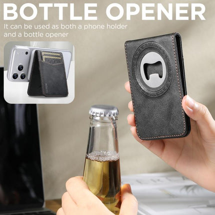 Suteni Q06S5 3-in-1 Detachable Bottle Opener Card Bag Magnetic Top-Bottom Spliced Vegan Leather Phone Case, For iPhone 17 Pro Max, For iPhone 17 Pro, For iPhone 17, For iPhone Air, For iPhone 16 Pro Max, For iPhone 16 Pro, For iPhone 16 Plus           ...