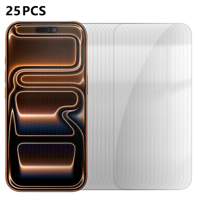 25pcs High-Aluminum Semi-Screen Anti-Fingerprint HD Tempered Glass Film, For iPhone 17e / 16e, For iPhone 17 Pro Max, For iPhone 17 Pro, For iPhone 17, For iPhone Air, For iPhone 16 Pro Max, For iPhone 16 Pro, For iPhone 16 Plus, For iPhone 16         ...