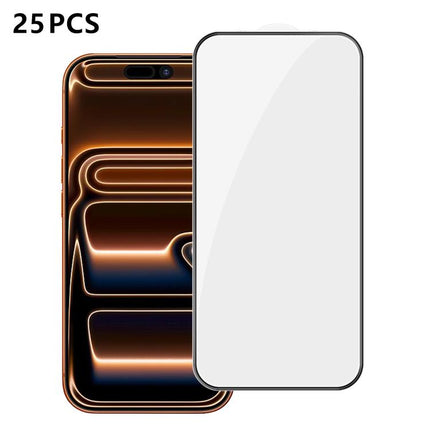 25pcs High-Aluminum Full-Coverage Anti-Fingerprint Screen-Printed HD Tempered Glass Film, For iPhone Fold Outer Screen, For iPhone 18, For iPhone 18 Pro, For iPhone 18 Pro Max, For iPhone 17 Pro Max, For iPhone 17 Pro, For iPhone 17, For iPhone Air    ...