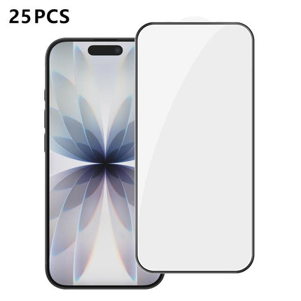 25pcs High-Aluminum Full-Coverage Anti-Fingerprint Screen-Printed HD Tempered Glass Film, For iPhone Fold Outer Screen, For iPhone 18, For iPhone 18 Pro, For iPhone 18 Pro Max, For iPhone 17 Pro Max, For iPhone 17 Pro, For iPhone 17, For iPhone Air    ...