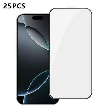 25pcs High-Aluminum Full-Coverage Anti-Fingerprint Screen-Printed HD Tempered Glass Film, For iPhone Fold Outer Screen, For iPhone 18, For iPhone 18 Pro, For iPhone 18 Pro Max, For iPhone 17 Pro Max, For iPhone 17 Pro, For iPhone 17, For iPhone Air    ...