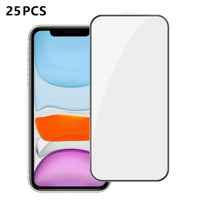 25pcs High-Aluminum Full-Coverage Anti-Fingerprint Screen-Printed HD Tempered Glass Film, For iPhone 11 Pro Max, For iPhone 11, For iPhone 11 Pro, For iPhone XS, For iPhone XR, For iPhone XS Max, For iPhone X, For iPhone 8 Plus, For iPhone 8           ...