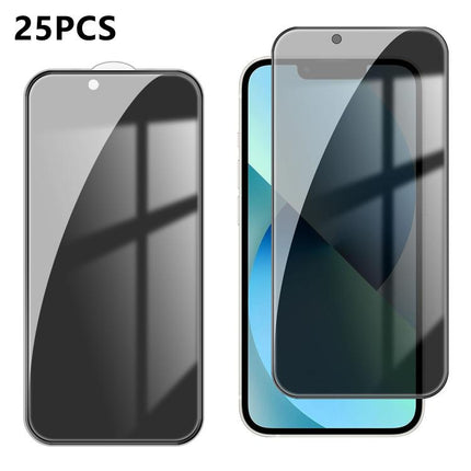 25pcs High-Aluminum Full-Coverage Anti-Fingerprint Screen-Printed Privacy Tempered Glass Film, For iPhone 17e / 16e, For iPhone 17 Pro Max, For iPhone 17 Pro, For iPhone 17, For iPhone Air, For iPhone 16 Pro Max, For iPhone 16 Pro, For iPhone 16 Plus  ...