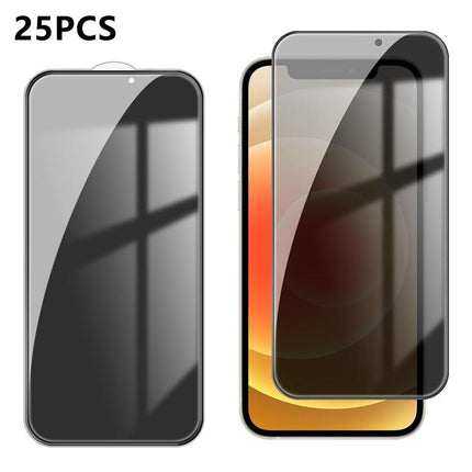 25pcs High-Aluminum Full-Coverage Anti-Fingerprint Screen-Printed Privacy Tempered Glass Film, For iPhone 17e / 16e, For iPhone 17 Pro Max, For iPhone 17 Pro, For iPhone 17, For iPhone Air, For iPhone 16 Pro Max, For iPhone 16 Pro, For iPhone 16 Plus  ...