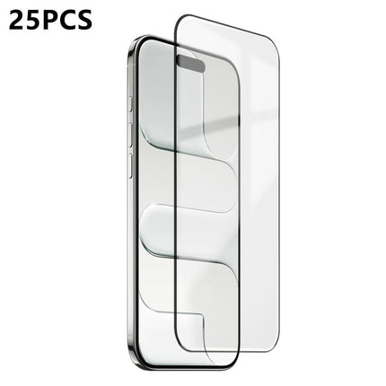 25pcs Ultra-thin Ultrasonic HD Screen-Printed High-Alumina Full Glue Tempered Glass Film, For iPhone 17e / 16e, For iPhone 17 Pro Max, For iPhone 17 Pro, For iPhone 17, For iPhone Air, For iPhone 16 Pro Max, For iPhone 16 Pro, For iPhone 16 Plus       ...